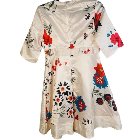 BRAND NEW OC ORDER PLUS Retro Floral Midi Dress V-Neck A-Line Womens Size XL - Picture 2 of 2